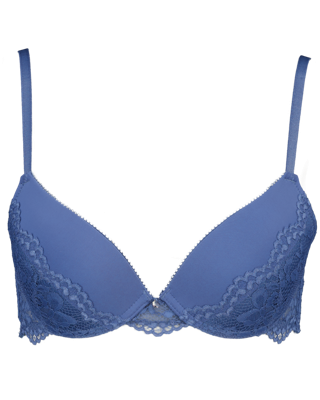 Low rise plunge Padded BH - Blauw