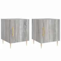 Nachtkastjes 2 st 40x40x50 cm bewerkt hout grijs sonoma eiken - thumbnail