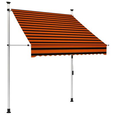 VidaXL Luifel handmatig uittrekbaar 150 cm oranje en bruin VidaXL Luifel handmatig uittrekbaar 150 cm oranje en bruin
