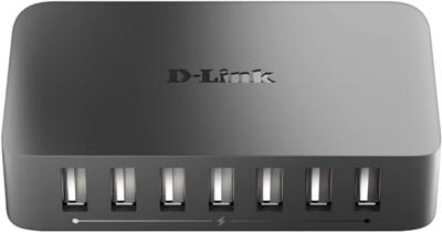 D-Link DUB-H7/E USB 2.0-hub 5 + 2 poorten Met snellaadpoort Zwart