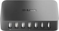 D-Link DUB-H7/E USB 2.0-hub 5 + 2 poorten Met snellaadpoort Zwart - thumbnail
