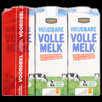 Jumbo Houdbare Volle Melk Voordeelverpakking 6 x 1 L