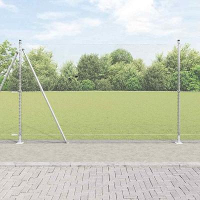 VidaXL Afrasteringspaal zilver 10 x 1,6 m (13 mm gaas) staal