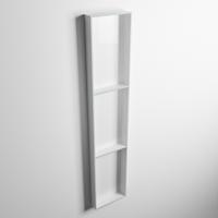 MONDIAZ EASY Nis 149,5x29,5cm in solid surface kleur Clay | Talc. 3 vakken geschikt voor in- of opbouw - thumbnail