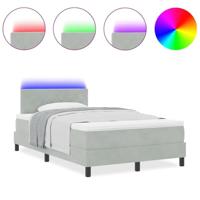 Boxspringbed met Matras met matras Lichtgrijs 120 x 190 cm Stof - thumbnail