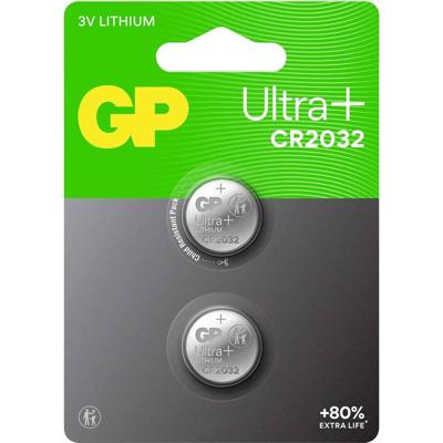 GP Knoopcel CR2032 3 V 2 stuk(s) 220 mAh Li-MnO2 GP Ultra Plus Batterie Lithium Knopfzelle CR2032 2 Stück