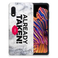 Samsung Xcover Pro | Siliconen hoesje | met naam Already Taken White - thumbnail