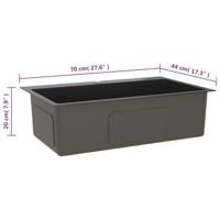 VidaXL Gootsteen handgemaakt roestvrij staal zwart - thumbnail