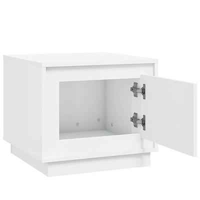 Salontafel 51x50x44 cm bewerkt hout wit - thumbnail