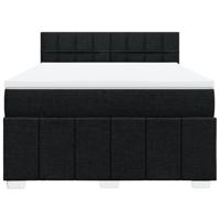 Boxspring met matras stof zwart 160x200 cm - thumbnail