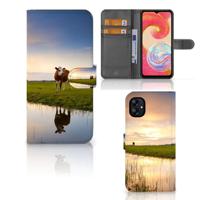 Samsung Galaxy A04e | Telefoonhoesje | Met pasjeshouder | Koe - thumbnail