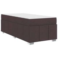 Bedframe met matras Donkerbruin 80 x 200 cm Stof - thumbnail