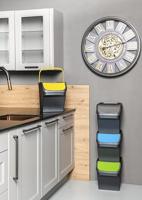 Recycling prullenbak Mondex Stack N' Sort Geel Grijs 25 L Met deksel 40 x 30 x 34 cm - thumbnail