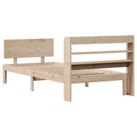 Bedframe met hoofdbord massief grenenhout 100x200 cm - thumbnail