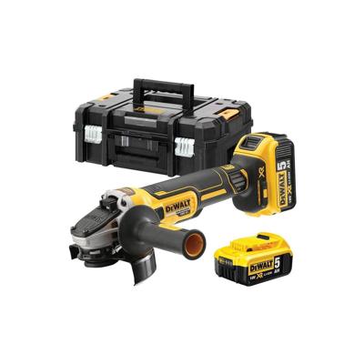DeWALT DCG405P2 Accu haakse slijper 125mm 18V XR 5.0Ah in TSTAK DeWALT DCG405P2 Accu haakse slijper 125mm 18V XR 5.0Ah in TSTAK