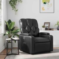 Fauteuil verstelbaar kunstleer zwart - thumbnail