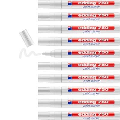 Permanente markeerstift Edding 750 Wit (10 Stuks)