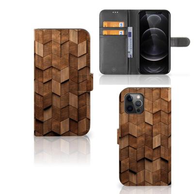 Book Style Case voor Apple iPhone 12 Pro Max Wooden Cubes Book Style Case voor Apple iPhone 12 Pro Max Wooden Cubes