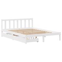 Bedframe zonder matras massief grenenhout wit 120x190 cm - thumbnail