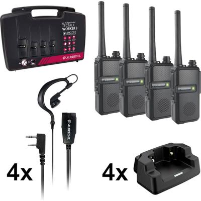 Albrecht Tectalk Worker 3 29826 PMR-portofoon Set van 4 stuks Albrecht Tectalk Worker 3 29826 PMR-portofoon Set van 4 stuks