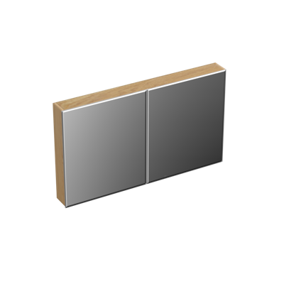 Spiegelkast Forzalaqua Uni 120x68.5x12.5 Cm 2 Deuren Tweezijdig Spiegel Eiken Smoke