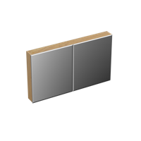 Spiegelkast Forzalaqua Uni 120x68.5x12.5 Cm 2 Deuren Tweezijdig Spiegel Eiken Smoke - thumbnail
