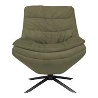 Dutchbone Draaifauteuil 'Vince' Rib, kleur Groen - thumbnail