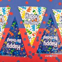 Gevelvlag &apos;Happy Birthday&apos; Confetti - thumbnail