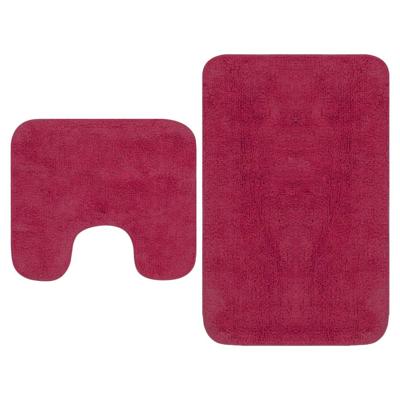 VidaXL Badmattenset stof fuchsia 2-delig VidaXL Badmattenset stof fuchsia 2-delig