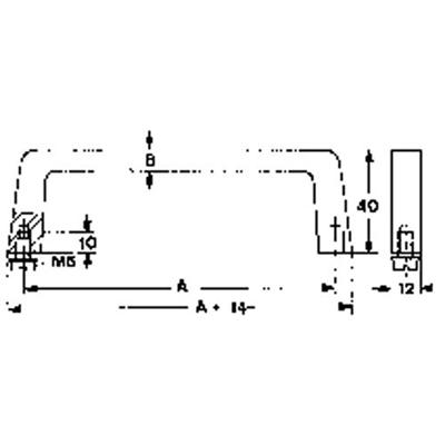 Mentor 268.2 Draaghandgreep Aluminium (l x b x h) 102 x 8 x 40 mm 1 stuk(s)