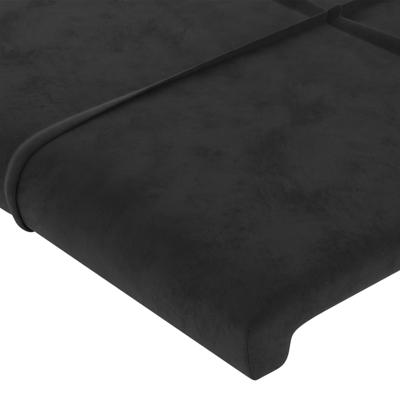 Hoofdbord met randen 163x16x78/88 cm fluweel zwart - thumbnail
