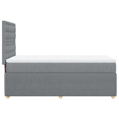 Boxspring met matras stof lichtgrijs 140x190 cm