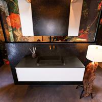 Badkamermeubelset Mondiaz Erin 120 cm met 1 Lade met RIDGE Wastafel Midden Urban Zonder Kraangaten Greeploos Mat Talc - thumbnail