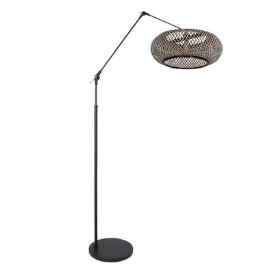 Steinhauer VloerlampPrestige Chic rotan en zwarte kap - 4567ZW