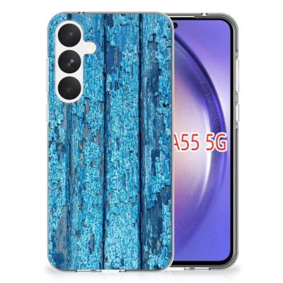 Samsung Galaxy A55 | Bumper Hoesje | Wood Blue