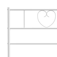 Bedframe met hoofdbord metaal wit 90x200 cm - thumbnail