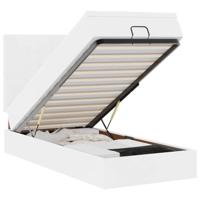 Ottomaanse bed met matras 100x200cm kunstleer wit - thumbnail