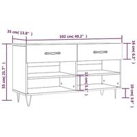 Schoenenbank 102x35x55 cm bewerkt hout gerookt eikenkleurig - thumbnail
