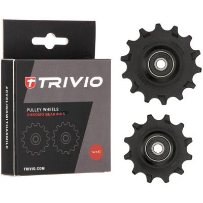 Trivio - derailleurwieltjes 12/14t chromo lagers