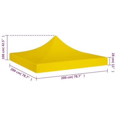 VidaXL Partytentdak 270 g/m² 2x2 m geel