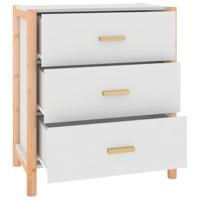 Dressoir 62x38x70 cm bewerkt hout wit - thumbnail