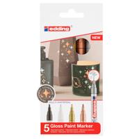 Edding Glanzlackmarker 4-751-5-999 Lakmarker Zwart, Wit, Goud, Zilver, Koper 2 mm, 4 mm - thumbnail
