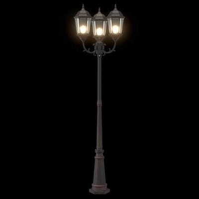 VidaXL Tuinverlichting brons 61 x 53 x 235 cm aluminium en glas