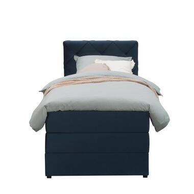 Boxspring met opbergruimte Liv geruit - blauw - 90x200 cm - Leen Bakker