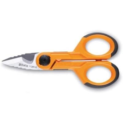 Beta 1128FXS Electricien schaar met trapsgewijze ruimer | rechte roestvaststalen bladen | met microvertanding | draadstrip uitsparing en Beta 1128FXS Electricien schaar met trapsgewijze ruimer | rechte roestvaststalen bladen | met microvertanding | draadstrip uitsparing en