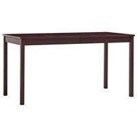 VidaXL Eettafel 140x70x73 cm grenenhout donkerbruin - thumbnail