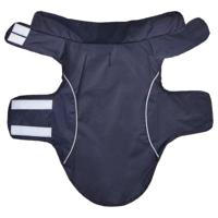 Hondenregenjas met reflecterende strips polyester blauw XXS - thumbnail