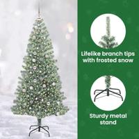 VidaXL Kunstmatige kerstboom sneeuw gevlochten met led licht 240 cm - thumbnail