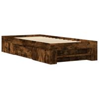 Bedframe zonder matras hout gerookt eikenkleurig 75x190 cm - thumbnail