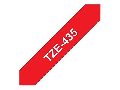 Etiketten Brother TZe, TZ TZe-435 Kunststof Tapekleur: Rood Tekstkleur:Wit 12 mm 8 m